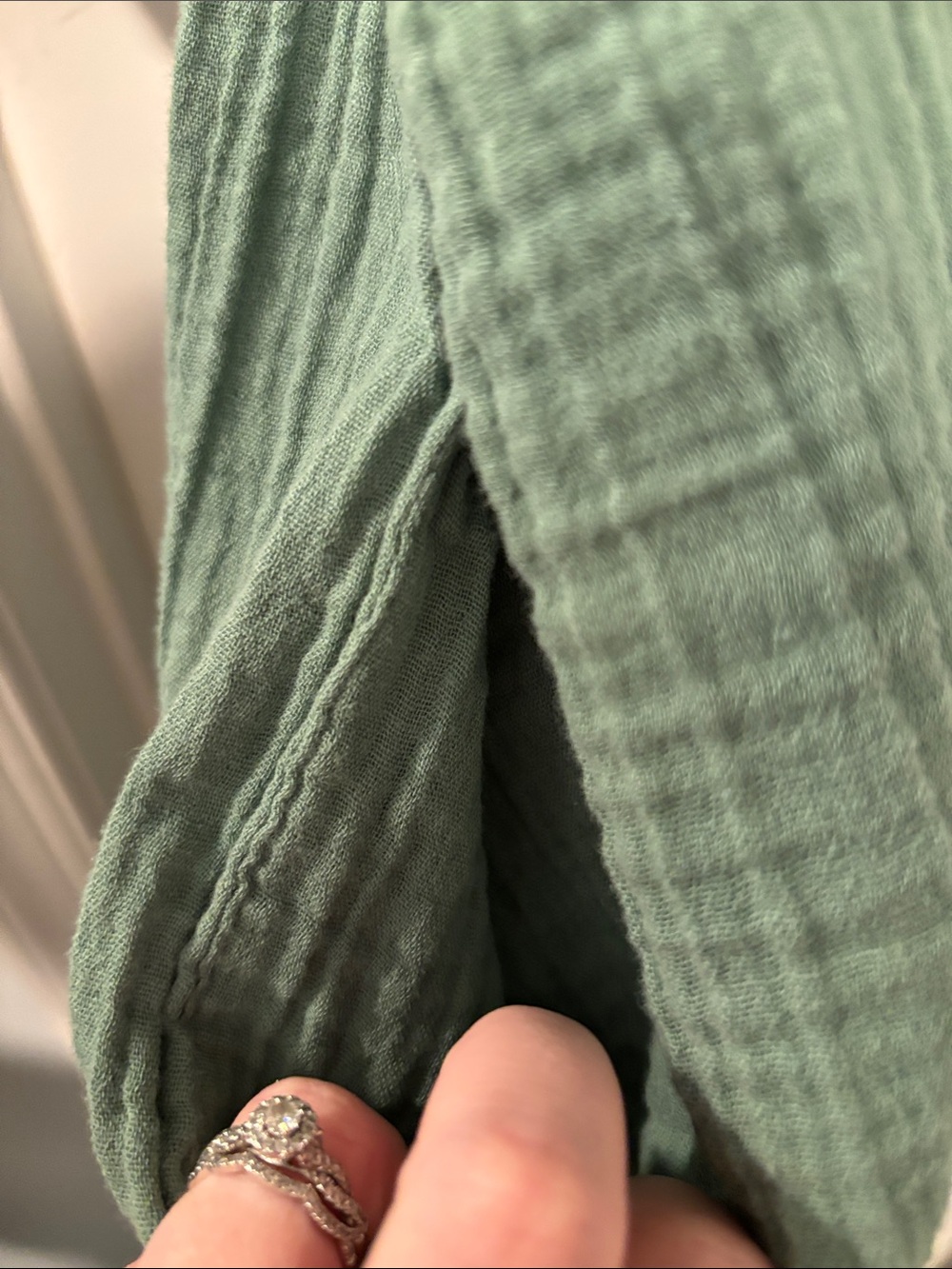 Old Navy Sage Green Gauze Smock Dress - Picture 5 of 5
